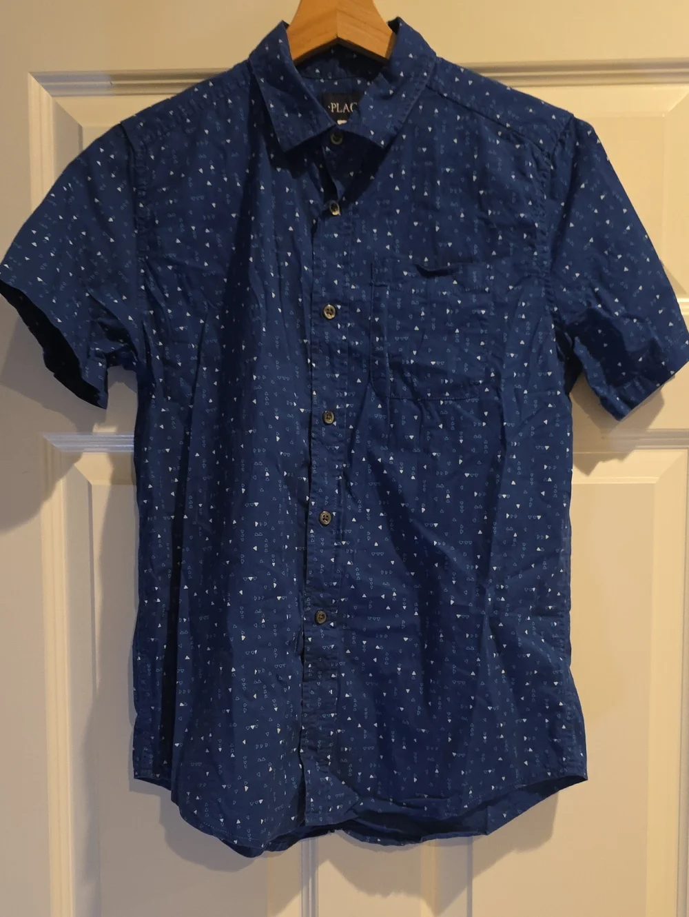 The Children's Place Kid's Navy Blue Short-Sleeve Button-Down Shirt